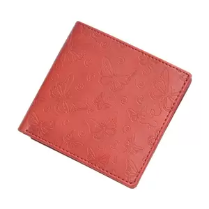 FIS Italian PU Bifold Design Wallets Polyurethane For Men, ID Card Window, 6 Card Slots, 2 Sideways Pockets, Divided Bill Compartments, Maroon Colour, Closed Size 100 x 105 mm - FSPQMRD6