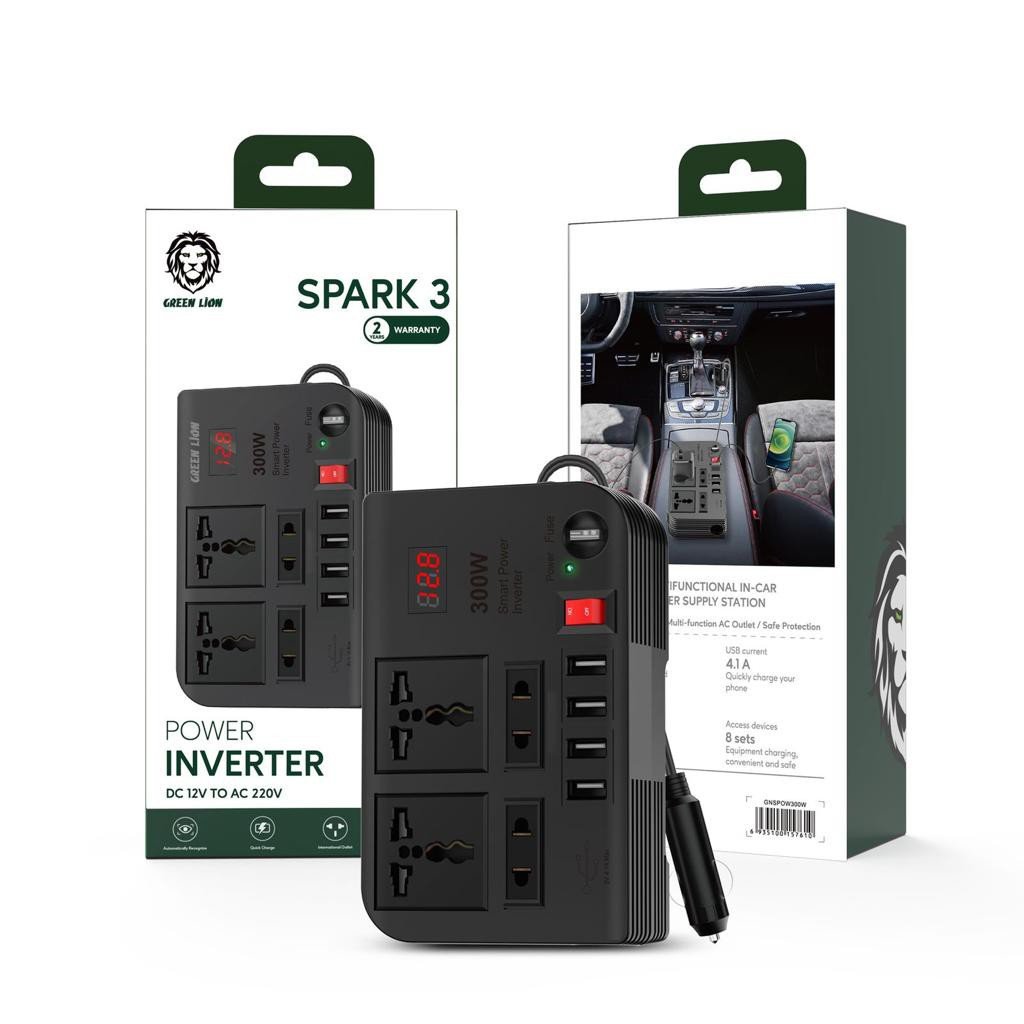 Green Stark Plus Power Inverter 200W - Black