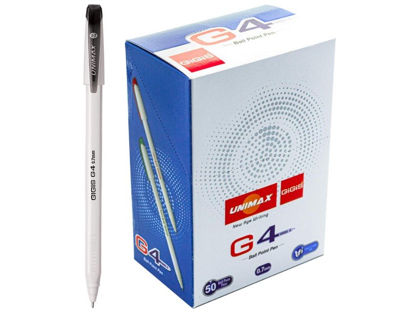 Unimax GIGIS G 4 0.7mm Ballpoint Pen (50 Pcs Box ) Black
