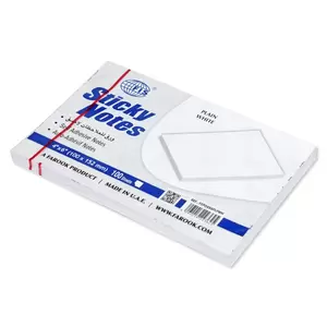 FIS Sticky Note Pad, 4X6 inches, Pack of 6, Plain Pastel White -FSPO4X6PLPWH