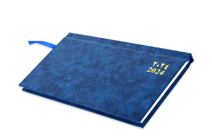 FIS 2024 Slim Arabic English Diary Vinyl Hard Cover Blue -FSDI51AE24BL