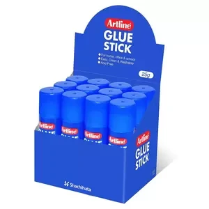 Artline Glue Stick 25g, Pack of 12 Pcs, White Color - ARGL25/12