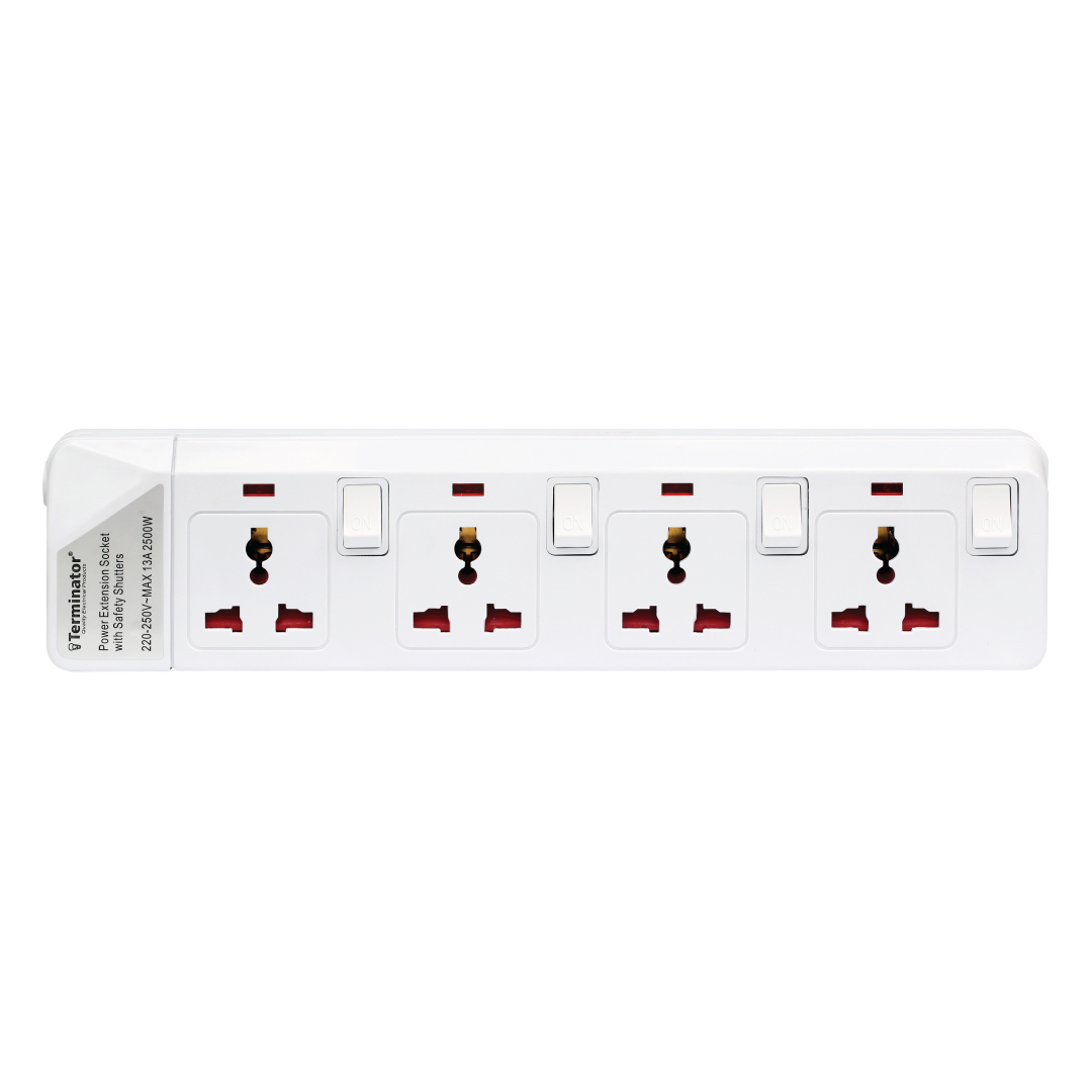 4 Way Universal Power Extension Socket