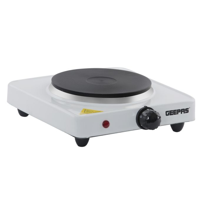 Geepas GHP32011 1000W Single Hot Plate - Flexible Precise Table Top Cooking - Cast Iron Heating Plate - Portable Electric Hob With Temperature Control For Home, Camping & Caravan Cooking | 2 Years War