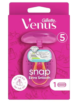 Gillette, Venus, Extra Smooth Snap Women's Razor-1 Count, Pink Color