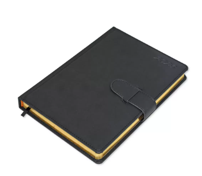 FIS Golden Agenda Diary 2023 (English) Italian PU, 1-Side Padded, Black - FSDI75EPG23BK