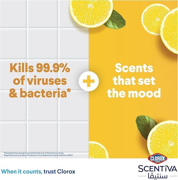 Clorox Scentiva Disinfectant Floor Cleaner 3L Dual Pack Madagascar Citrus Grove, Bleach Free