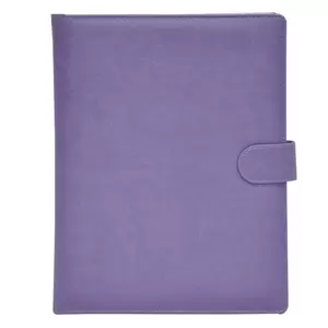 FIS Executive Folder Italian PU Cover with Writing Pad, Ivory Paper, Single Ruled, 80 Sheets with Gift Box, Purple Color, 24 x 32 cm - FSGT2535PUVPU