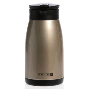Royalford 1L Insulated Vacuum Thermal Flask - Stainless Steel - Gold - 1 Ltr