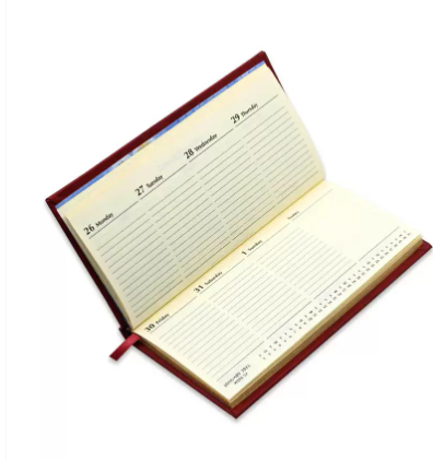 FIS 2023 Golden Slim Diary (English) Italian PU Hard Cover Maroon - FSDI57EG23MR