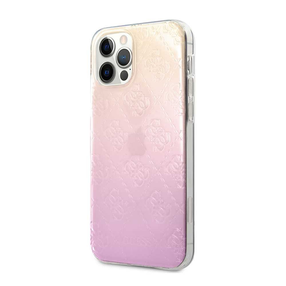 Guess PC/TPU 4G Pattern Hard Case for iPhone 12 / 12 Pro (6.1") - Gradient Pink
