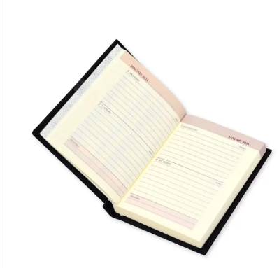 Fis 2024 Pocket Diary Italian Pu English Sewn Cover Black -FSDI11EN24BK