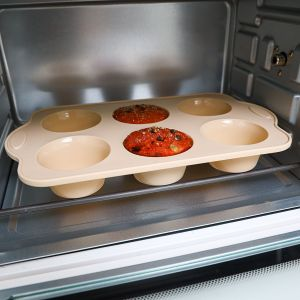 Royalford Premium Non Stick Muffin Tray - Aluminium - Beige - RF9801