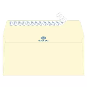 FIS Laid Paper Envelopes Peel & Seal, Pack of 25 Pcs. Camelle Off White Color, DL (110 x 220 mm) Size, 100 GSM - FSEE1043POWB25
