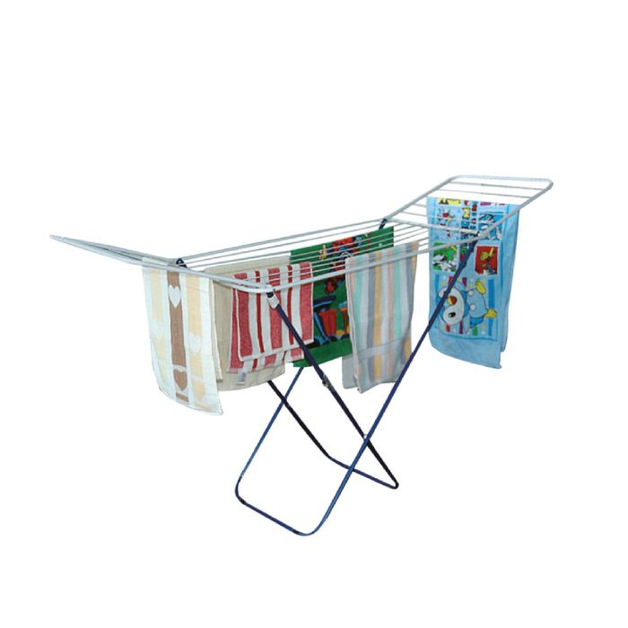 Royalford RF5001 Large Folding Clothes Airer - Drying Space Laundry Washing |Durable Metal Drying Rack | Multifunctional Air Dryer Ideal For Indoor And Outdoor | Easy Store 2 Folding Winged Clothes Ai