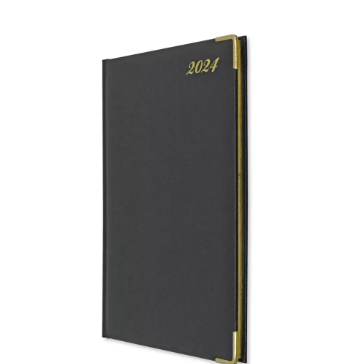 FIS Golden Executive Diary 2024 English/French (1-Week at a glance) Black - FSDI32EG24BK