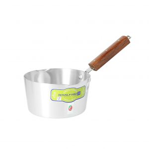 Royalford 6" Milk Pan With Wooden Handle - Silver