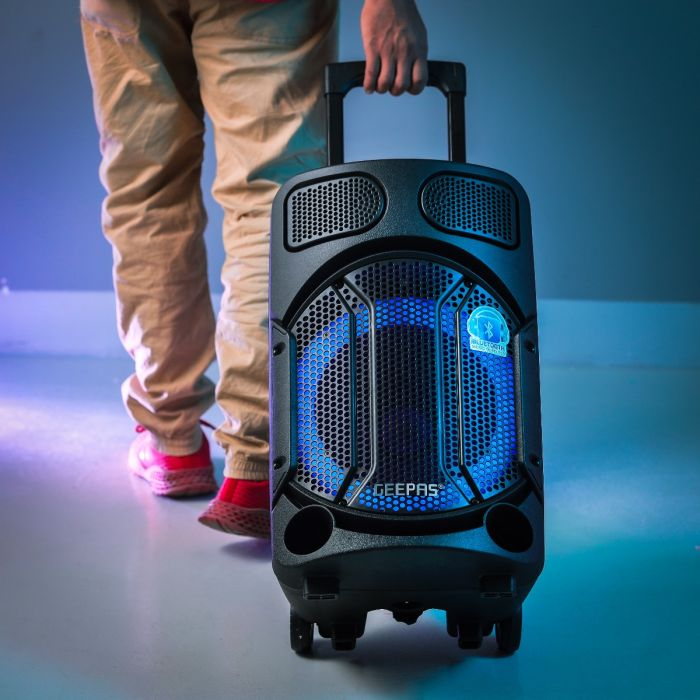 Portable And Rechargeable Speaker, Remote Control, GMS11167 | BT/FM/USB/SD Card/ TWS | Speaker With LED Disco Light, Wireless MIC & AUX Input