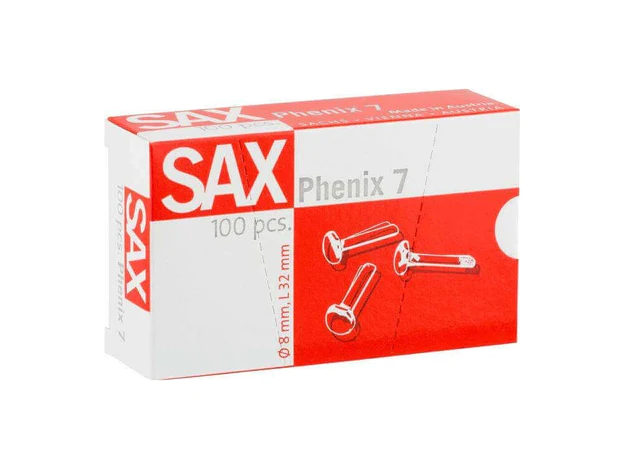 Sax Roundheaded Paper Fasteners 7mm Phenix 7