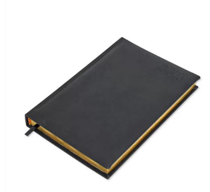 FIS Golden Diary 2023 (English) A5, Italian PU, 1-Side Padded, Black - FSDI20EG23BK