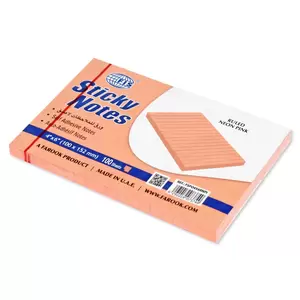 FIS Sticky Note Pad, 4X6 inches, Pack of 6, Ruled Neon Pink -FSPO4X6RNPI