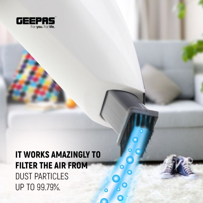 Geepas Cordless Handheld Vacuum Cleaner - Rechargeable And Lightweight Hand Held Vacuum Cleaner - Low Noise Design With HEPA Filter For Home, Kitchen, Pet, Car & Office - 2 Years Warranty