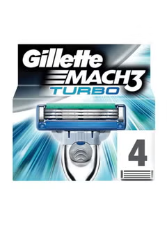 MACH3 Turbo 4-Blades Razor, Grey/Silver/Blue