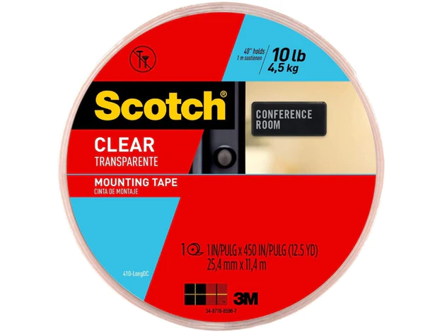 3M Scotch Long Clear Mounting Tape 1"X450" 410-LongDC