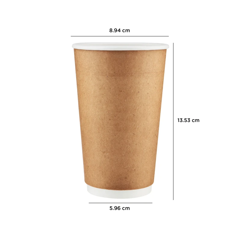 Kraft Double Wall Paper Cups 16oz