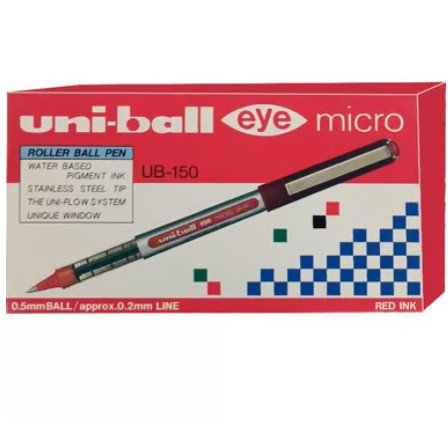 Uni-Ball UB-150 Eye Rollerball Pen Micro 0.5mm Red (Pack of 12)