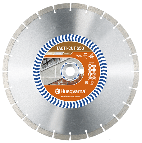 HUSQVARNA 579816420 SEGMENTED CONCRETE DIAMOND BLADE, 350 X 25.4 MM, TACTI-CUT S50, BRONZE