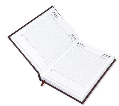 Fis 2024 A5 Diary,Vinyl, (Arabic/English) Hard Cover Chocolate -FSDI21AE24CH