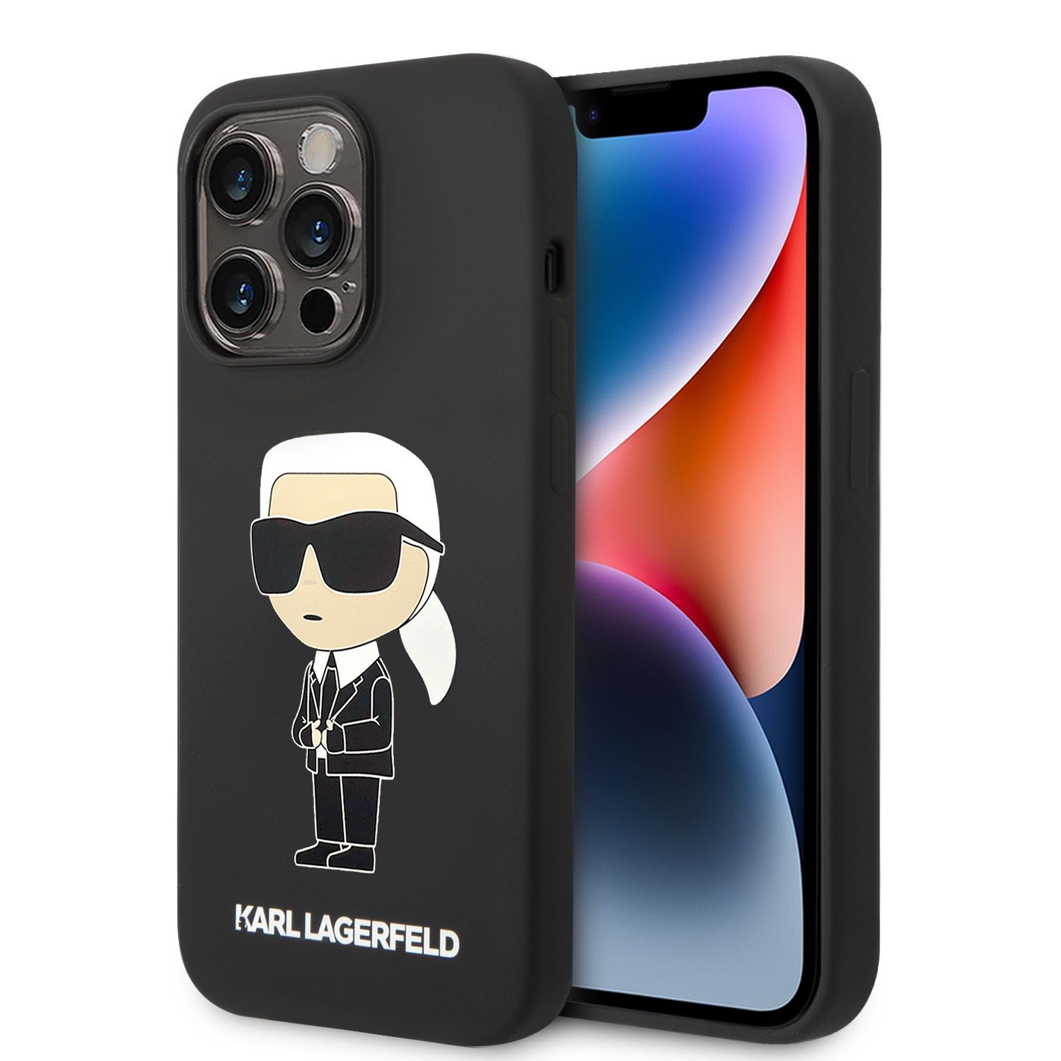 Karl Lagerfeld Silicone NFT Ikonik Hard Case for iPhone 14 Pro - Black