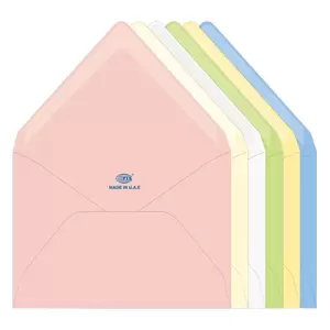 FIS Laid Paper Envelopes Glued, Pack of 25 Pcs. 6 Assorted Colors, 136 x 204 mm Size, 100 GSM - FSEE1024GB625