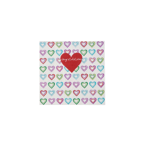 Heart Theme Napkin(33x33 Cm)Heart Shape 1 Packet (25 Pieces)