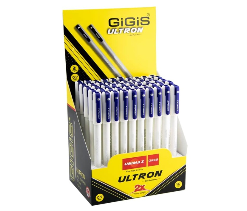 GIGIS ULTRON 2 x 0.7mm Blue Ballpen, Pack of 50