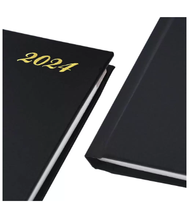 Fis 2024 Pocket Diary English Vinyl 1Side Padded Black -FSDI10EN24BK
