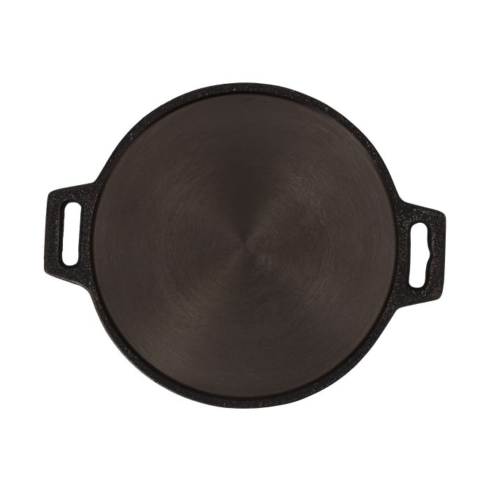 12" Cast Iron Double Handle Dosa Tawa, Cooking Pan, RF10398 | Double Handled Cast Iron Crepe Pan For Dosa, Tortillas | Heavy Pan Suitable For All Hobs
