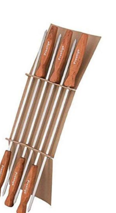 Prestige Bbq Skewers - Stainless Steel - Brown