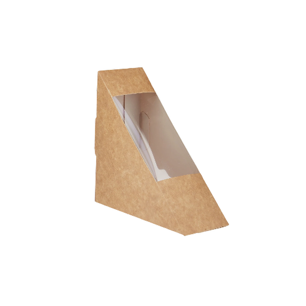 Sandwich Wedge Box with Window Single (12.5x5.5x17.5 Cm) 250 Pieces
