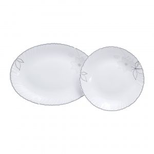 Royalford Opal Glassware Dinner Set - Opalware - White - RF5036