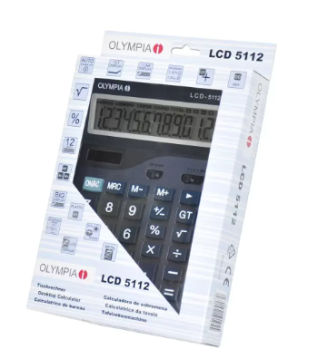 Olympia Desktop Calculaor Steel 12 Digits, 1-Line (Steel Blue Color)