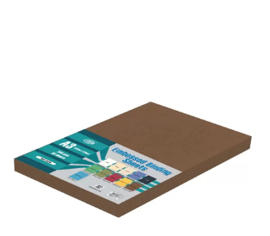FIS Embossed Binding Sheet 230 gsm Pocket of 50 pieces - FSBDE230A3DBR