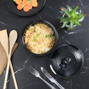 Royalford 66"Biza Handi With Lid - Melamine - Black