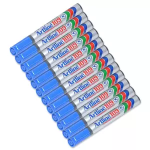 Artline Marker, Ek-109 Pack of 12, 2.0-5.0mm, Pack of 12, Chisel, Blue - ARMK109BL