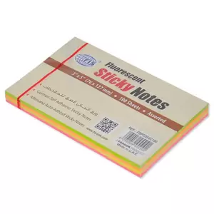 FIS Sticky Note, 4 Assorted Fluorescent Colours, Size 3 x 5 Inch, 100 Sheets, Quantity per Pack 12 - FSPO354C100
