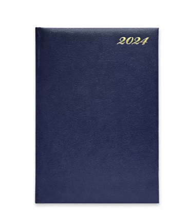 FIS Bonded Leather Diary 2024 (English) Blue, A4 - FSDI40EBW24BL