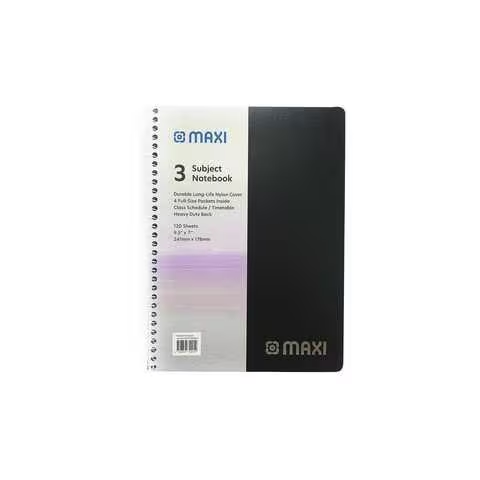 Maxi Spiral 3 Subject Notebook 120 Sheets Multicolour