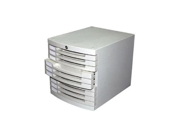 Partner 10 Drawer Cabinet with Lock Grey
