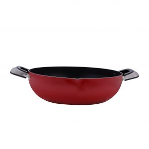 Royalford Kadai Wok Pan - Aluminium - Red - 26 CM